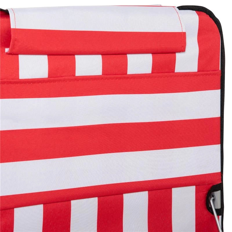SET 2 LETTINI SPIAGGIA PIEGHEVOLI CON SCHIENALE REGOLABILE A 5 LIVELLI E BORSA ROSSO