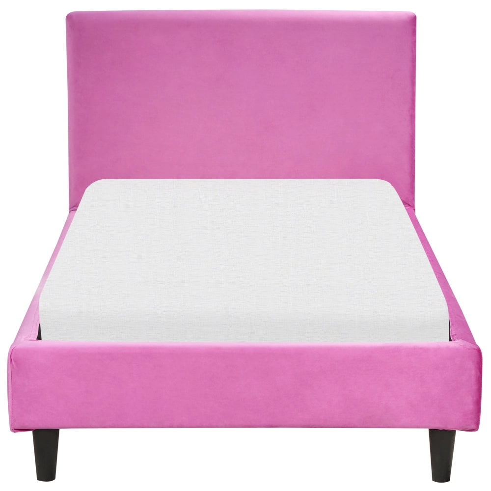 Letto singolo in Velluto fucsia con rete a doghe 90 x 200 cm stile contemporaneo