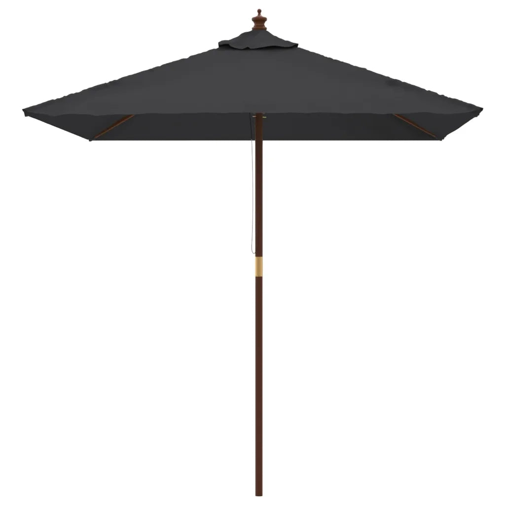 Ombrellone da Giardino con Palo in Legno Nero 198x198x231 cm 363189