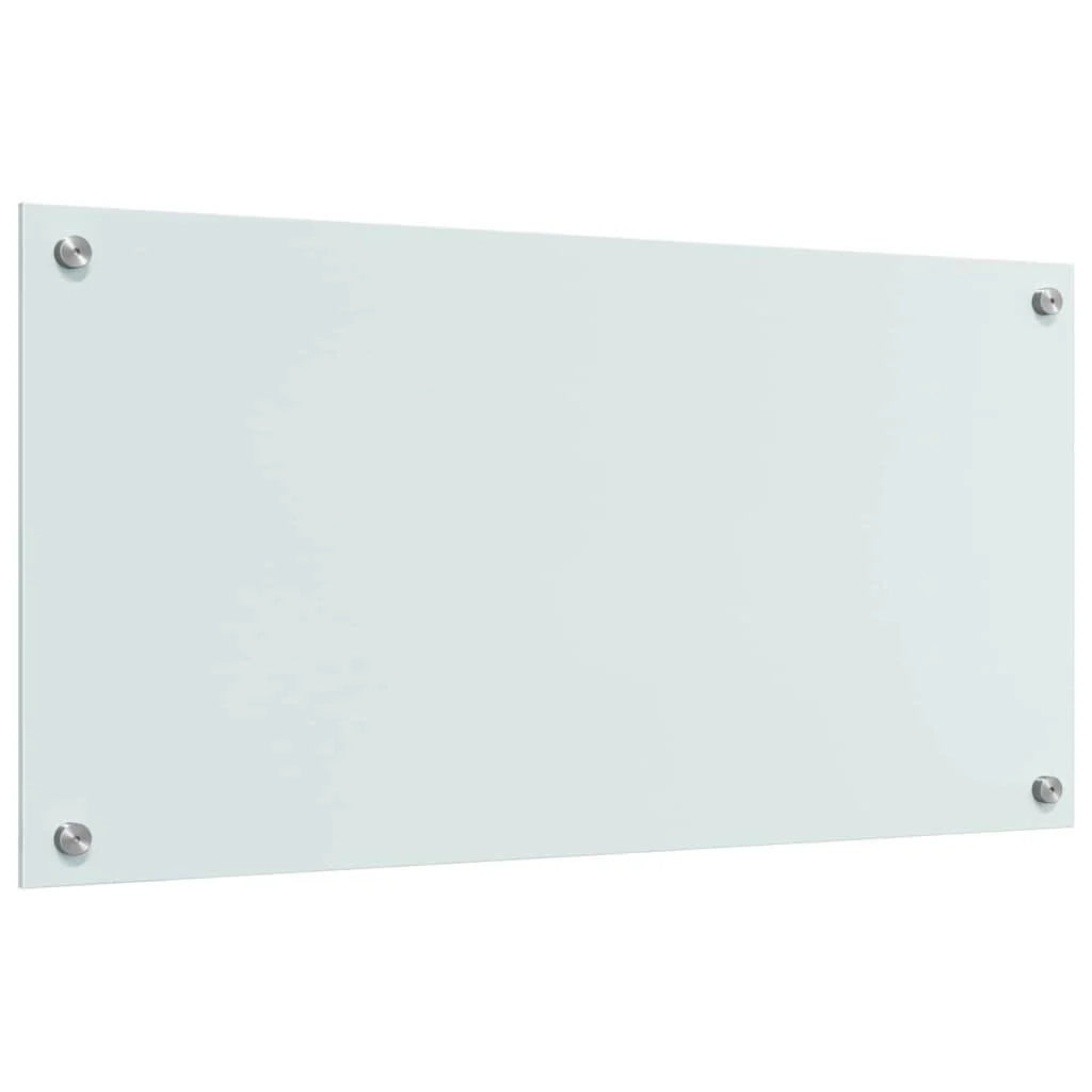 Set di 2 paraschizzi per cucina in vetro temperato 80 x 40 cm resistenti al calore moderni bianchi 02_0056285