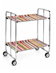 Carrello pieghevole da cucina BAUHAUS, 2 vassoi. Struttura cromata