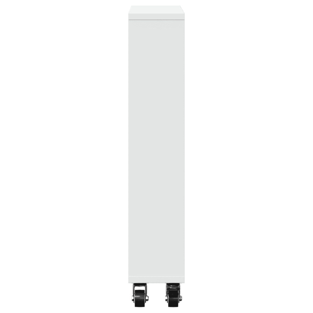 vidaXL Carrello Portaoggetti Stretto Bianco 48x13x68 cm in Truciolato