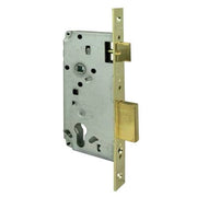SERRATURA LEGNO INFILARE 5C611 LOGO  B.QUADRO OTTONATO F.MM 22 F.SAGOM M2+SCR E.MM 40