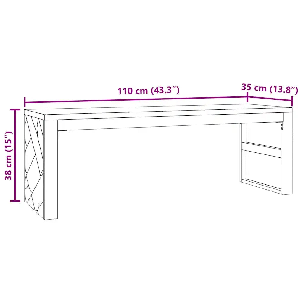 Tavolino da Salotto 110x35x38 cm in Legno Massello di Teak 4009313