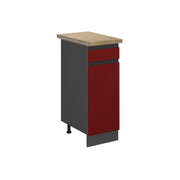 Mobiletto base per cucina R-Line Rosso/Antracite 30 cm J-Shape, PL Rovere Vicco