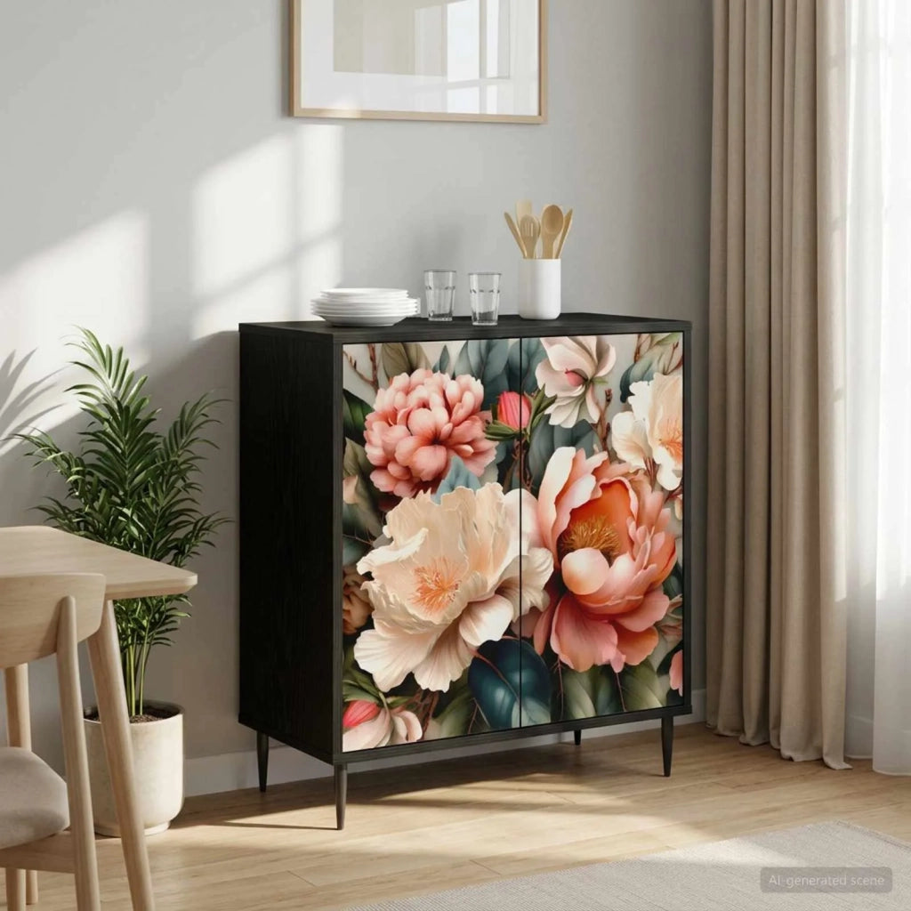Credenza BORNE Rovere Nero 69 x 33 x 76 cm Legno ingegnerizzato 8006936