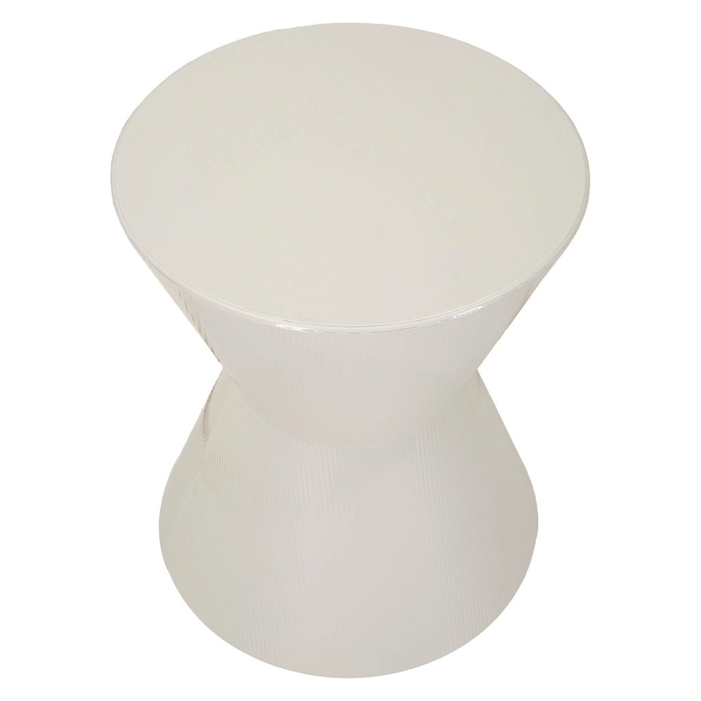 Fanamaba, Tavolino da Salotto Forma Rotondo, 47x59x47h cm Bianco