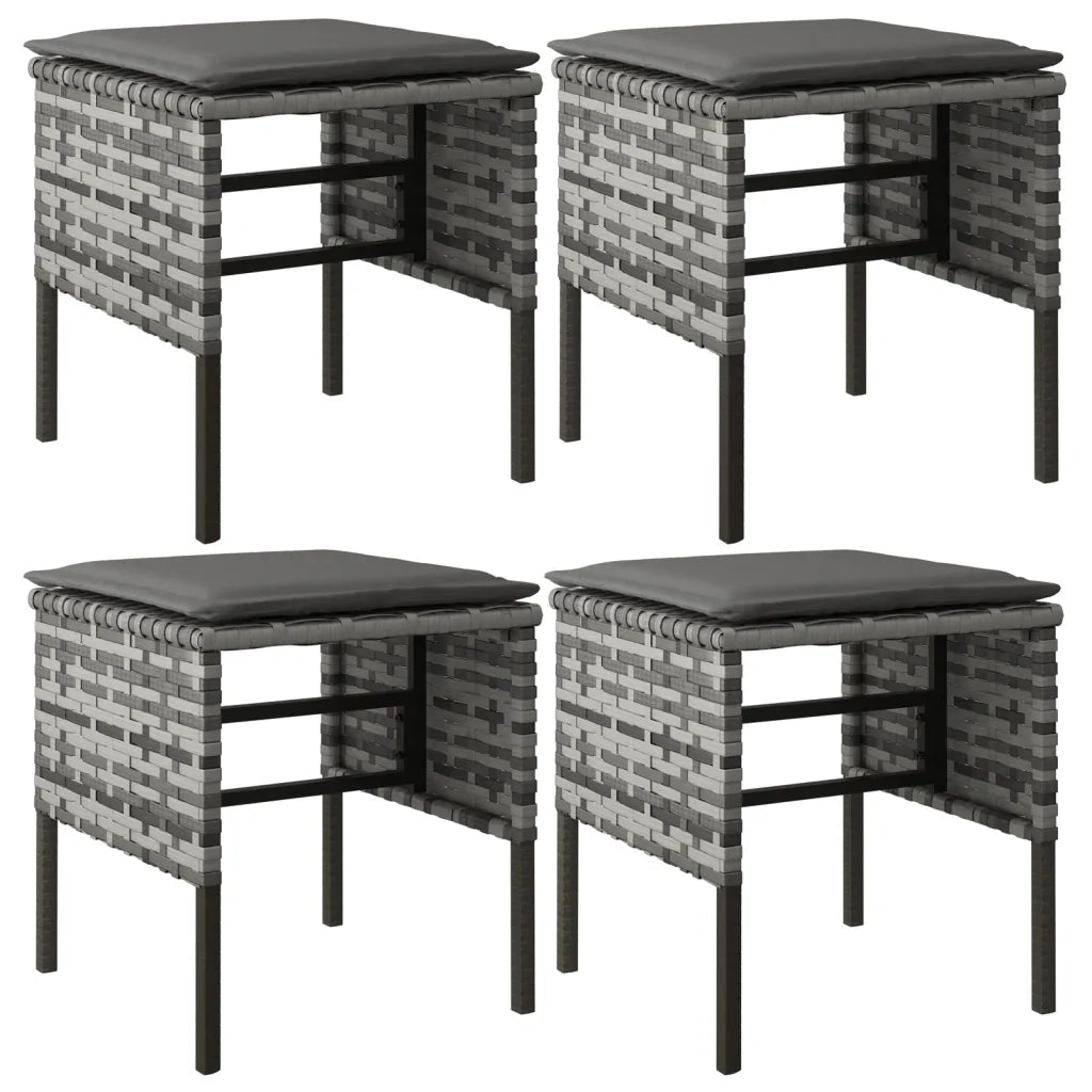 Set da Pranzo da Giardino 6 pz con Cuscini in Polyrattan Grigio 3186651