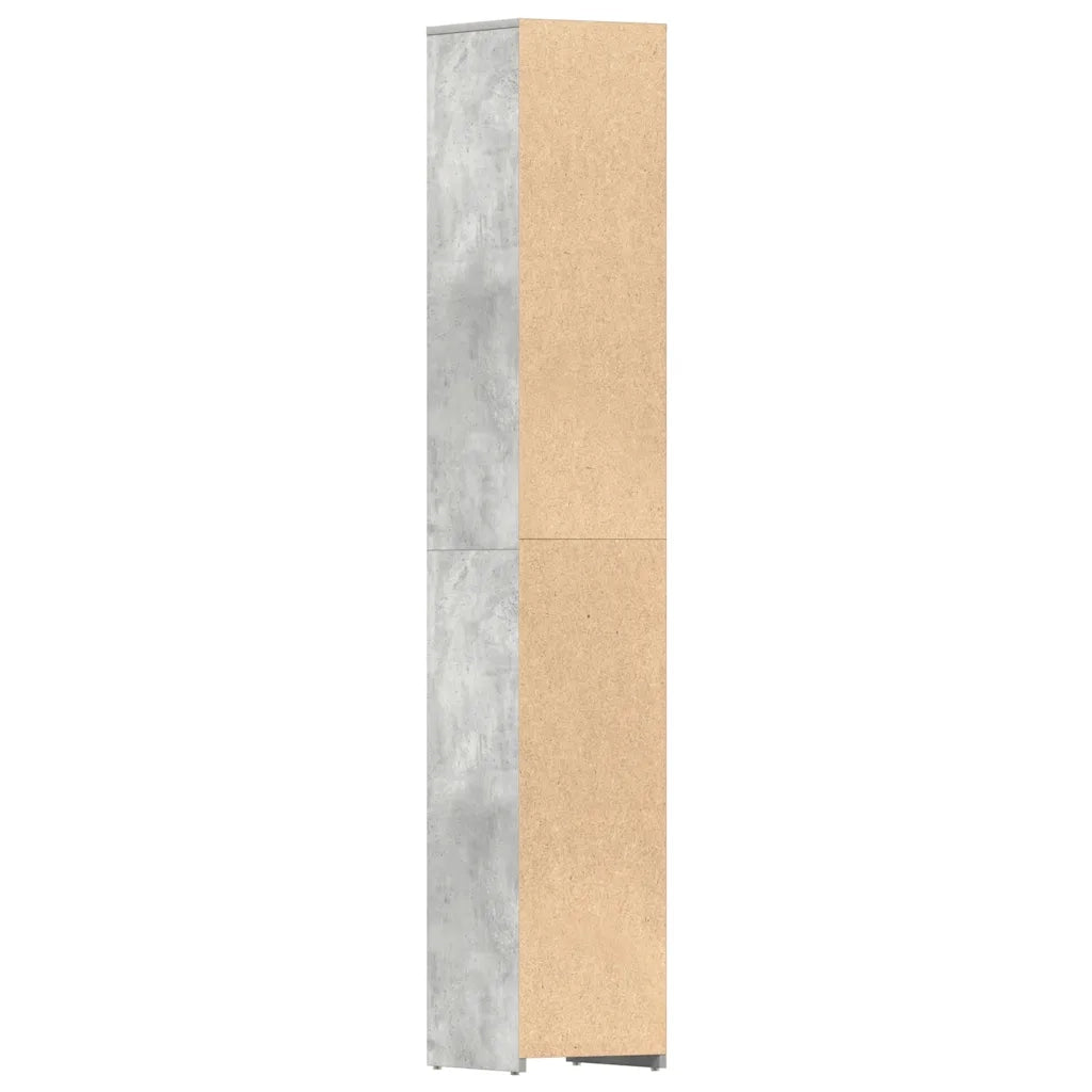 Mobile da Bagno | Armadio da bagno Grigio Cemento 30x30x183,5 cm Legno tecnico