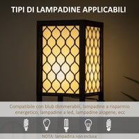 Lampada da Terra a Colonna 26x26x156 cm con 2 Ripiani in MDF e Plastica Nera