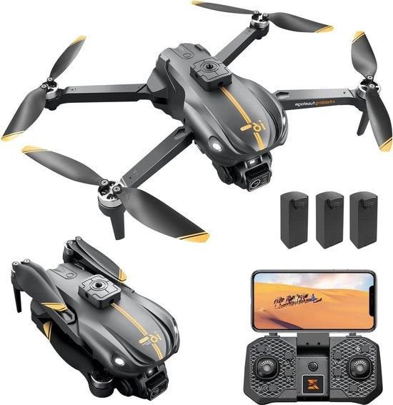Drone HD 1080P per principianti - mantenimento dell'altezza evitamento ostacoli - per adulti - selfie con gesti - regolazione della velocità - modalità headless - 3D capovolgimento - 3 batterie modulabili