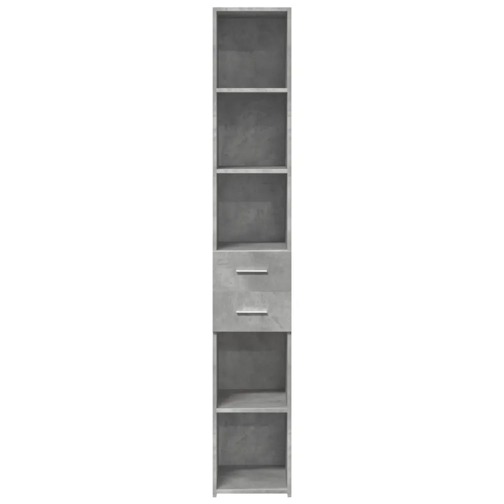 Credenza Grigio Cemento 30x42,5x185 cm in Legno Multistrato