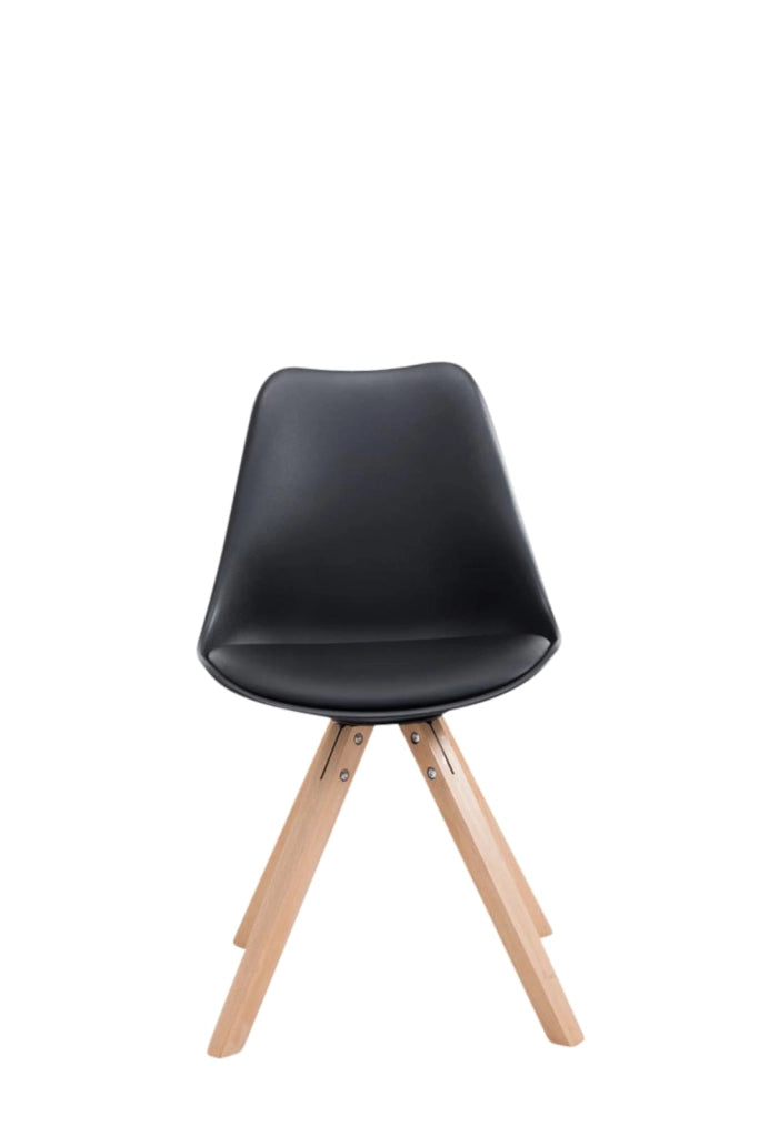 Set di 4 sedie Toulouse in similpelle Square nero,natura