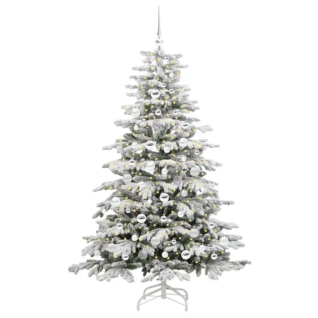 Albero di Natale Artificiale con Rami Pieghevoli Bianco 180 cm 3395645