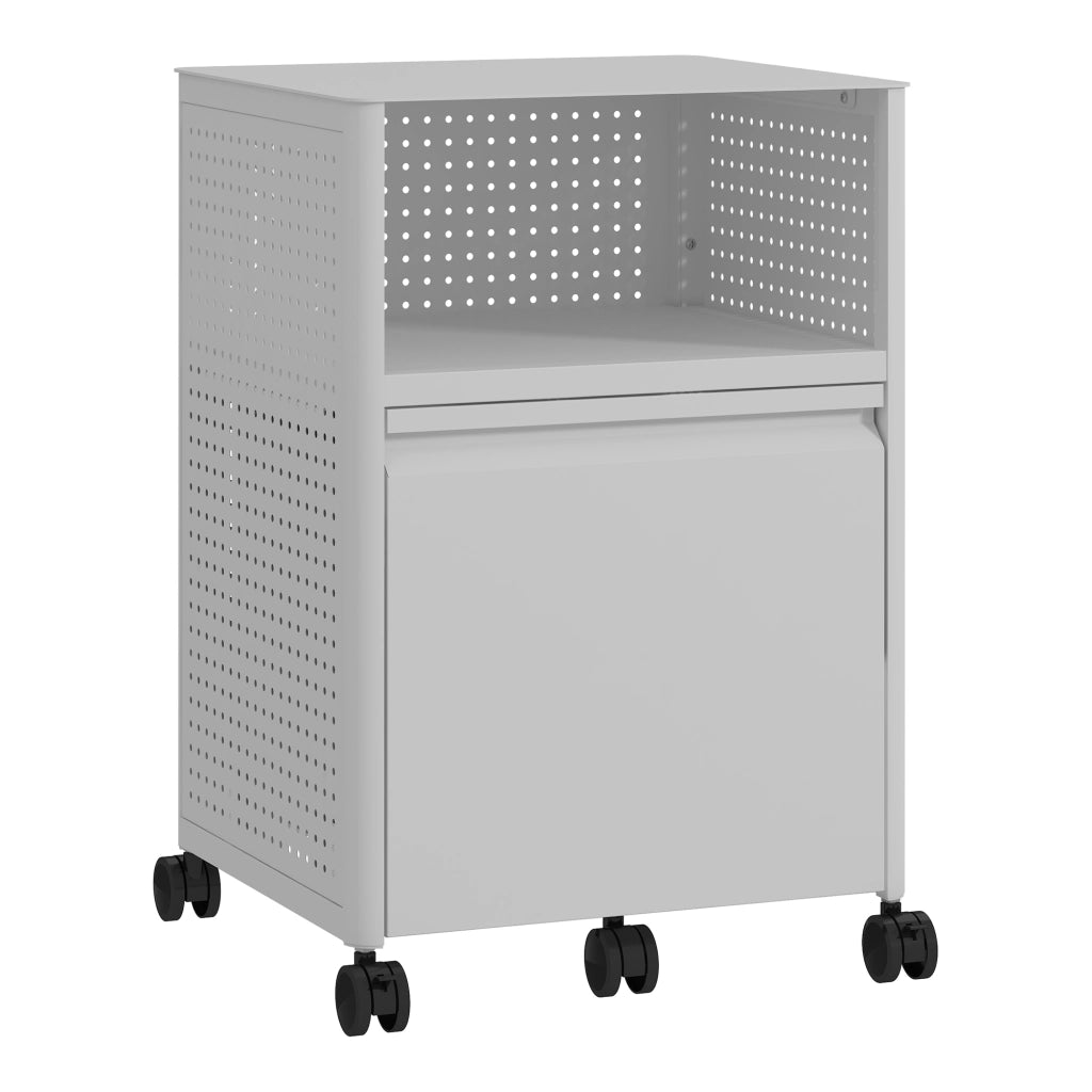 Mobile Contenitore Velvevn con Rotelle Organizzatore da Ufficio in Acciaio 54x40x36 cm - Bianco [en.casa]