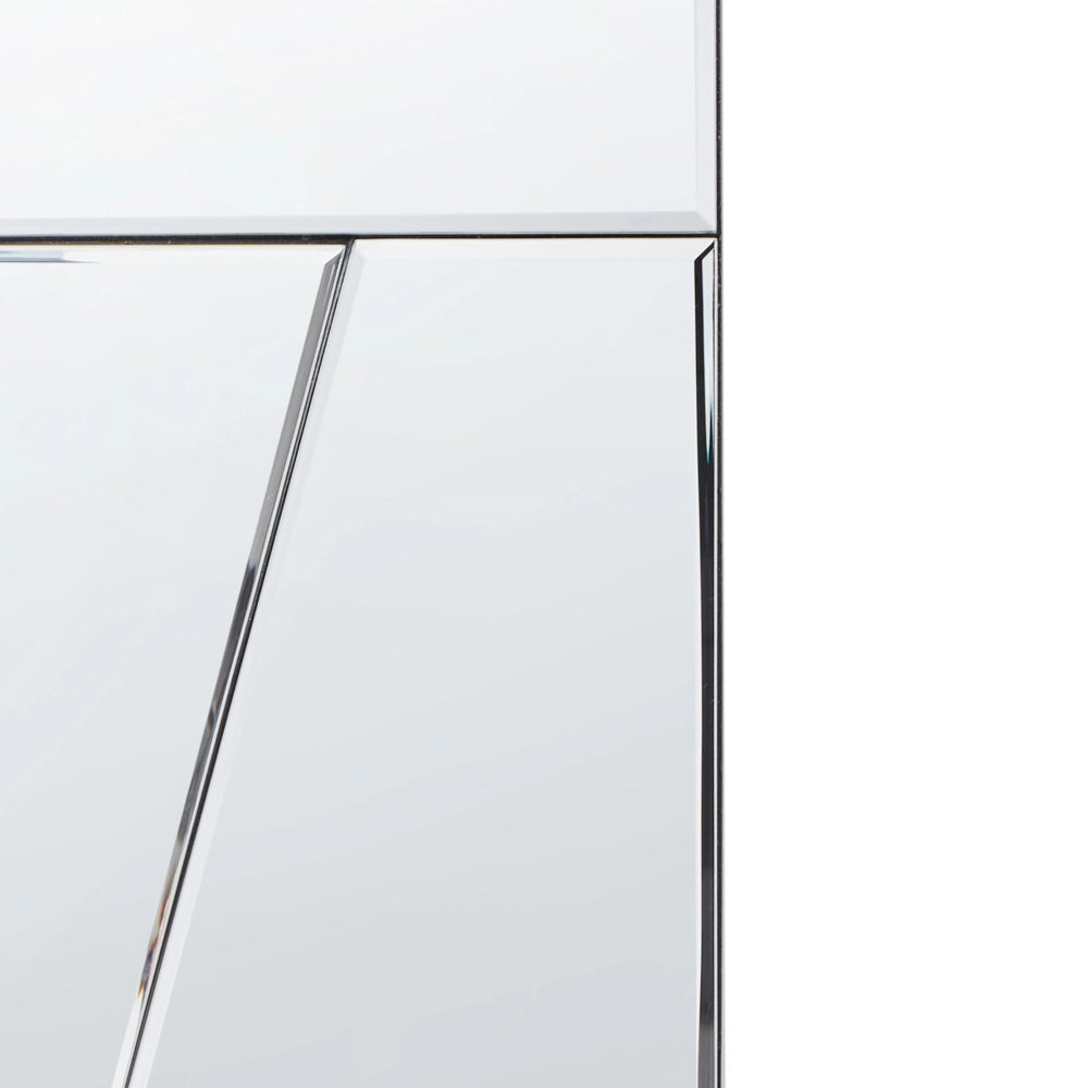 Specchio da parete di forma quadrata con ganci in vetro e MDF argento 80 x 80 cm stile moderno