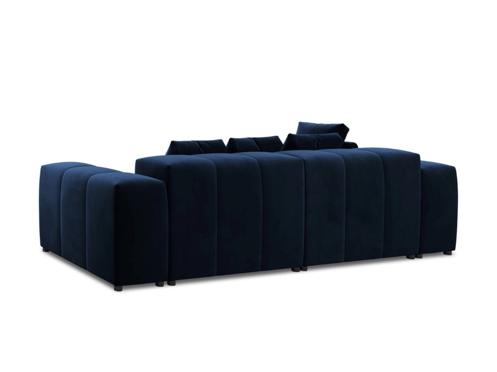 Cosmopolitan Design - Divano angolare modulare reversibile "Rome" 4 posti in velluto blu reale 