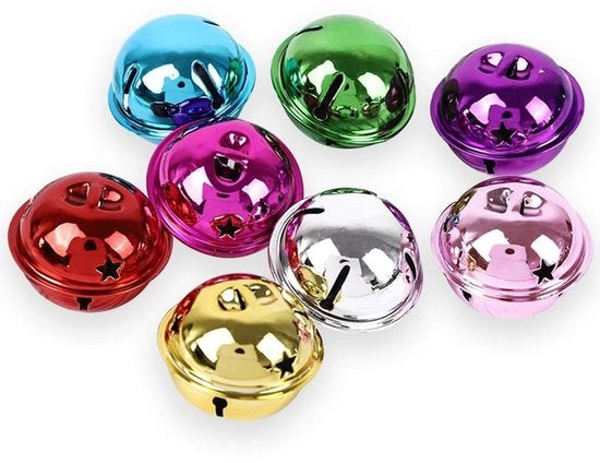 50 pezzi di campanelli metallici da 30 mm, per decorazione di casa, feste, artigianato DIY, animali domestici.