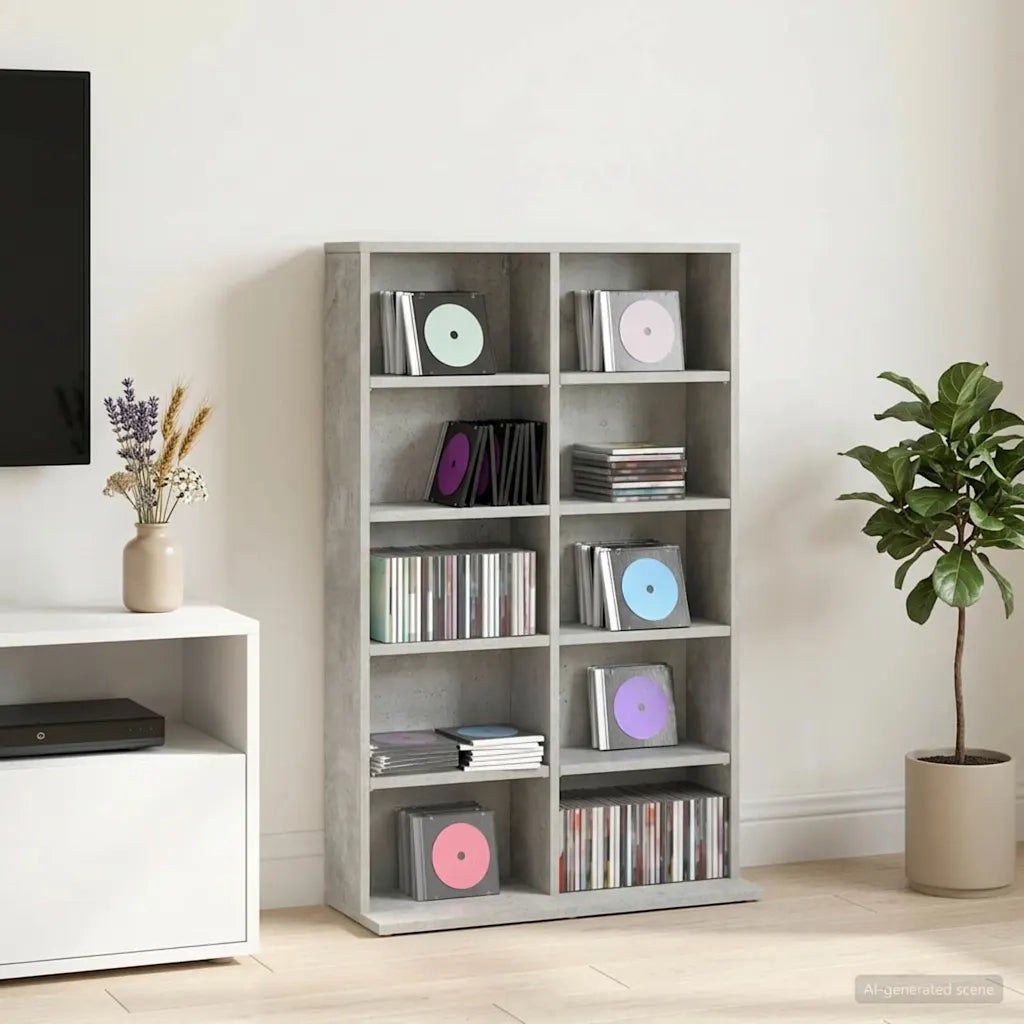 Mobile per CD Grigio Cemento 65 x 23,5 x 97,5 cm 8012680
