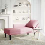 Sdraio con Cuscino e Bracciolo Destro in Velluto Rosa CFW5668038