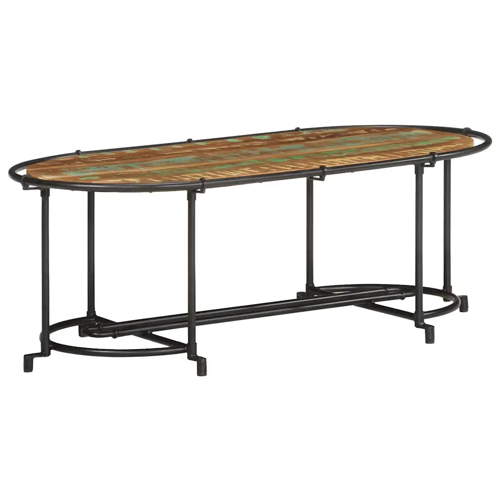Tavolino da salotto | Tavolino da caff¨¨ | Tavolino da Soggiorno 110x55x40 cm in Legno Massello di Recupero