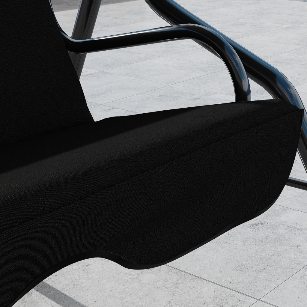 Dondolo 3 Posti 170x110x153 cm con Tettuccio Regolabile e Cuscini in Acciaio e Poliestere Nero