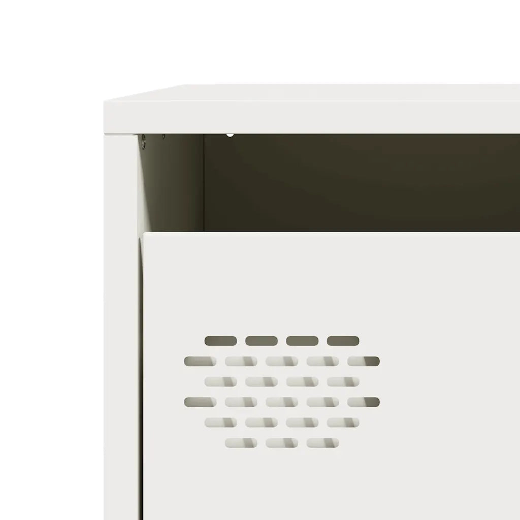 Credenza Bianca 68x39x73,5 cm in Acciaio Laminato a Freddo