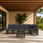 Set Divano da Giardino 7 pz Grigio polyrattan 3434837