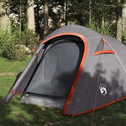 Tenda da Campeggio a Tunnel per 3 Persone-Tenda per Escursionismo Grigio e Arancione 285656