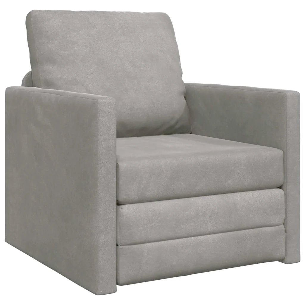 Divano letto-Sofa Letto-Daybed Grigio chiaro 74 x 77 x 81 cm Velluto