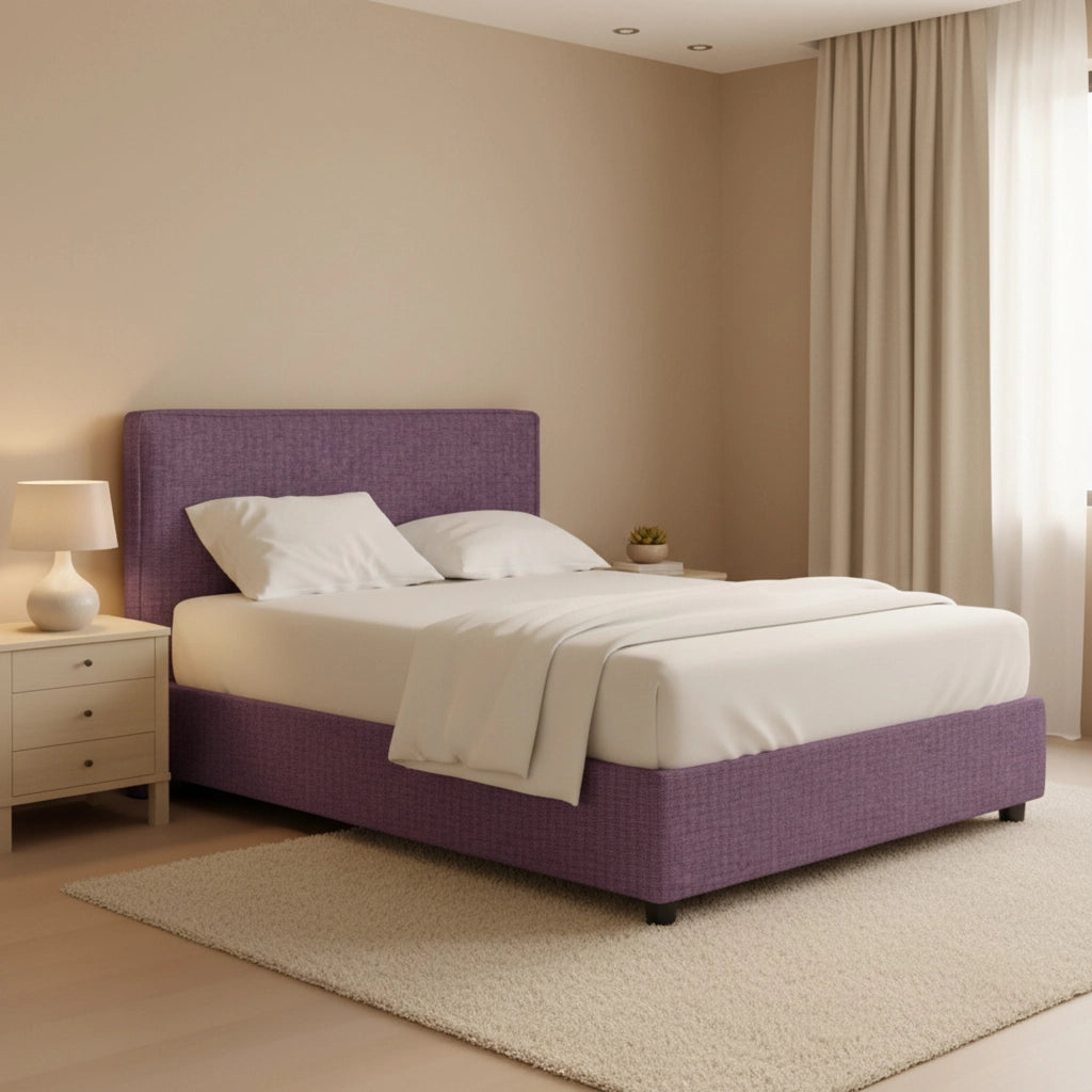 Gosport, Letto Piazza e Mezza Sfoderabile Made in Italy, Viola Lilla