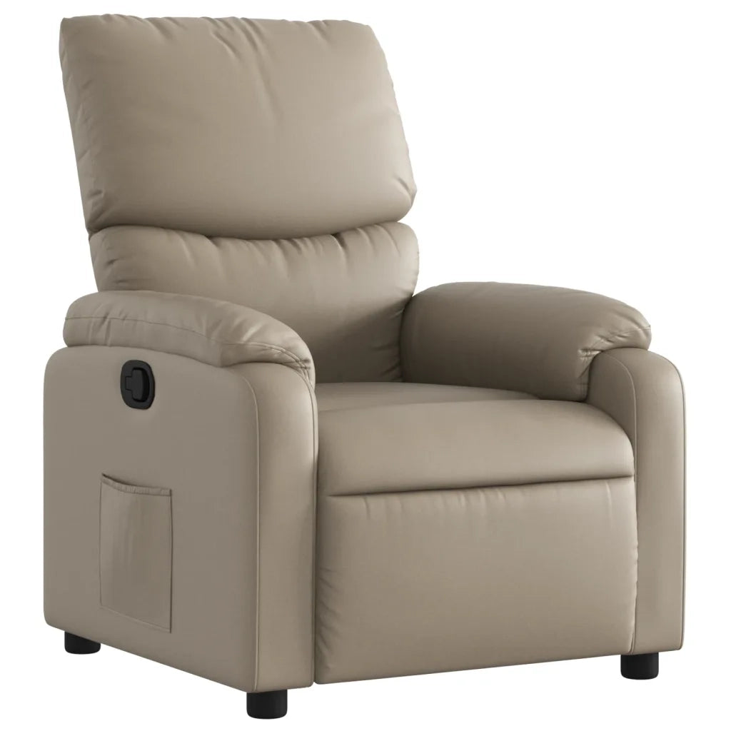 Poltrona | Sedia Relax Reclinabile Cappuccino in Similpelle