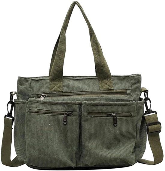 Borsa a Mano Corduroy, Borsa Corduroy, Borse da Donna per Università Lavoro Shopping Viaggi Giornaliero