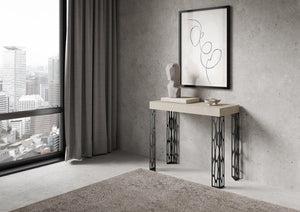 Consolle Allungabile 90-300x40x77 cm Ghibli Cashmere Telaio Antracite