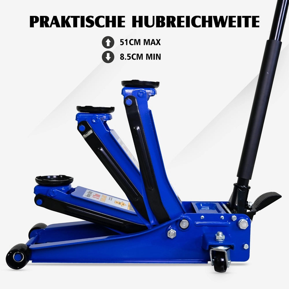 Carrello Industriale con Pompa Doppia ¨C MINIMAL ¨C 3 Tonnellate, Blu