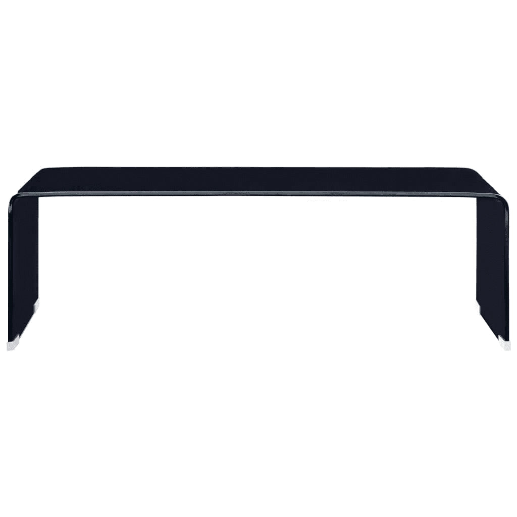 Tavolino da Caffè Nero 98x45x31 cm in Vetro Temperato 284729