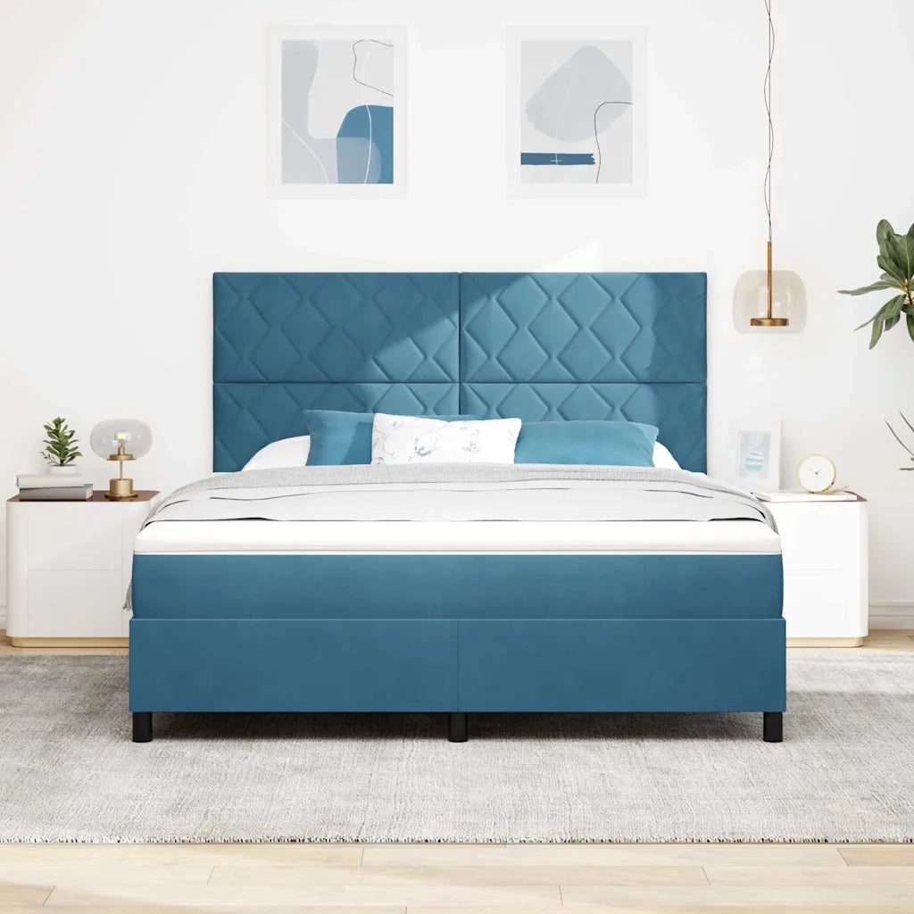 Letto a molle con materasso Blu Scuro 180 x 200 cm Velluto 3339918