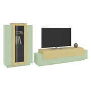 Mobile Soggiorno Lazzate, Parete Attrezzata Modulabile Made in Italy, 280x45x120.5h cm Verde