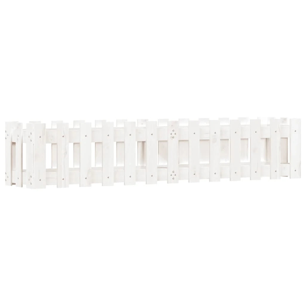 Fioriera rialzata per piante fiori terrazza giardino design del giardino con recinzione 150 x 30 x 30 cm pino bianco massiccio 02_0039796