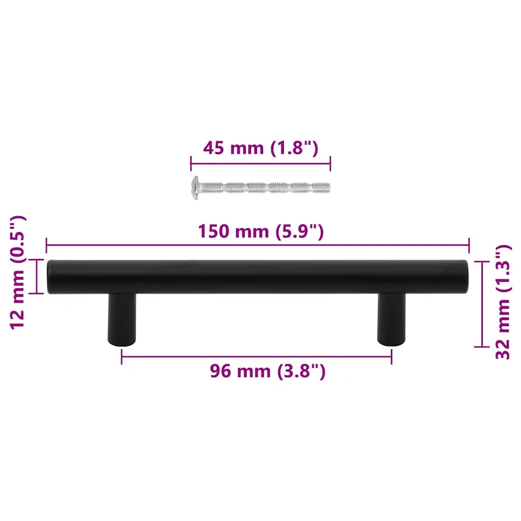 Maniglie per Mobili 10 pz Nere 96mm in Acciaio Inox CFW6335264