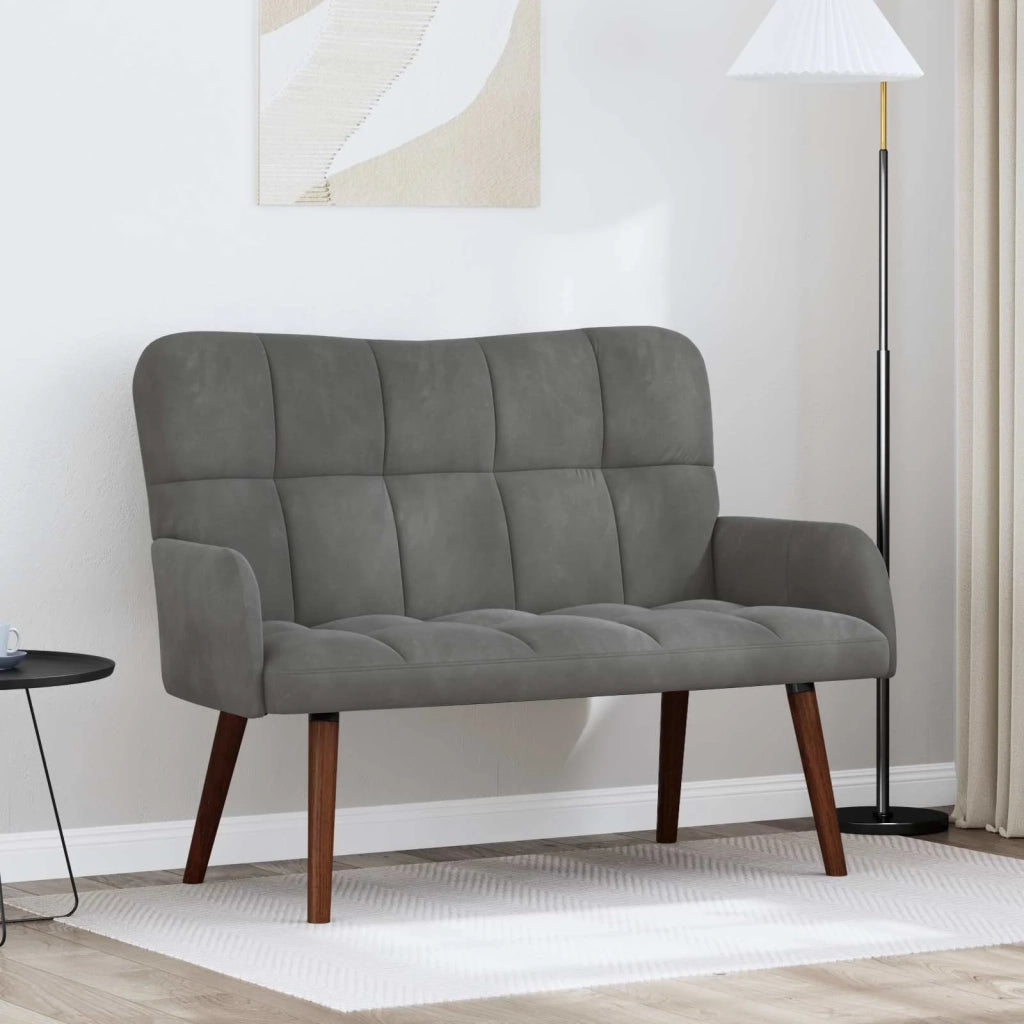 Sofa a Due Posti Grigio scuro 115 x 61 x 87 cm Velluto