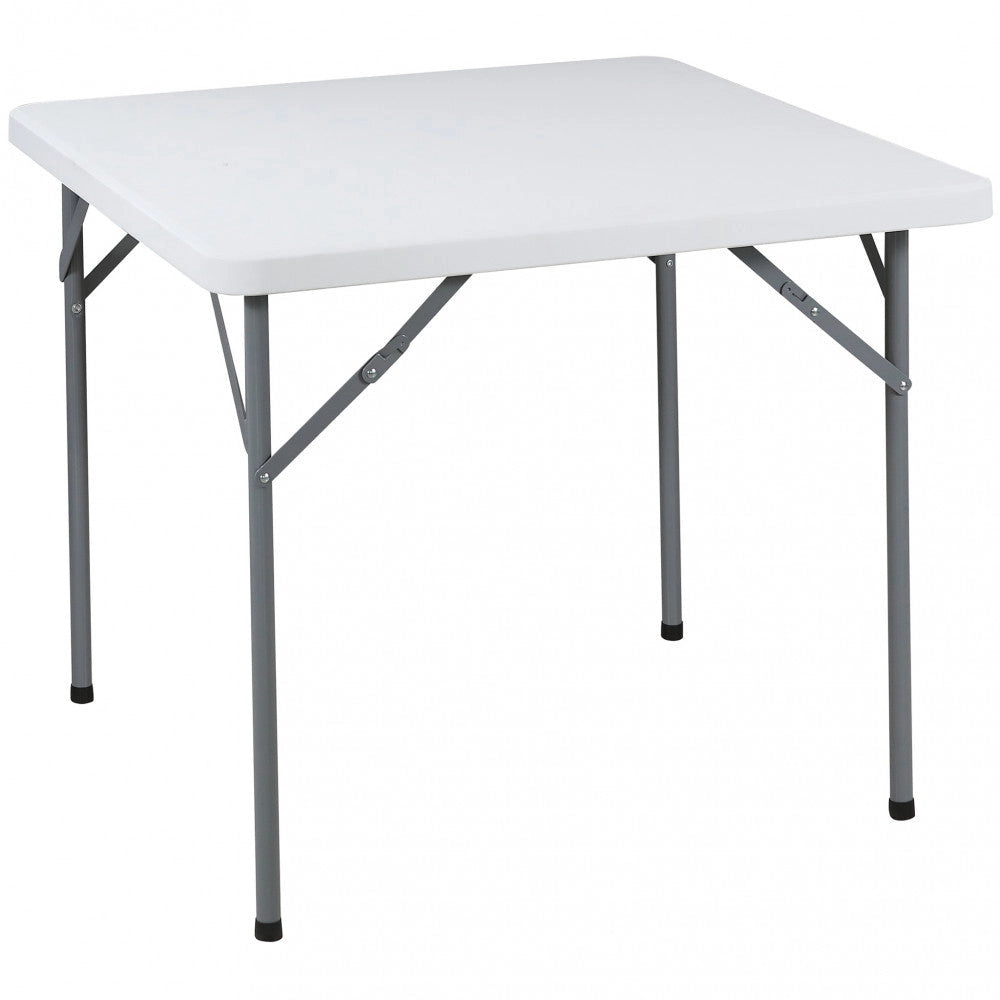Tavolo Catering Pieghevole 86x86x74 cm cm in Acciaio Bianco