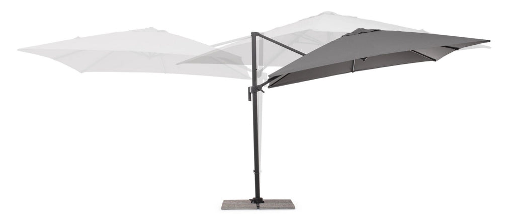 Ombrello a Braccio da Giardino 8 Stecche 300x300x235h cm Telo in Poliestere Siviglia Antracite e Grigio