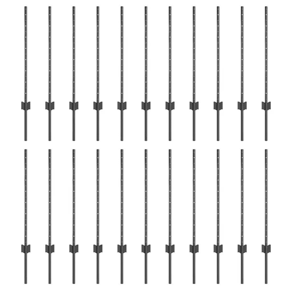 Palo della recinzione 22 pcs Grigio 120 cm Acciaio 3335934