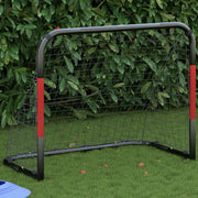 Porta da Calcio con Rete Rossa e Nera 90x48x71 cm in Acciaio 4007967