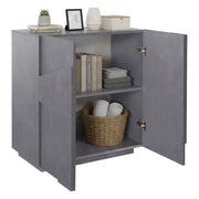 Credenza moderna a 2 Arli, Made in Italy, Madia da cucina, Buffet di design da soggiorno, cm 81x44h86, Grigio Ardesia
