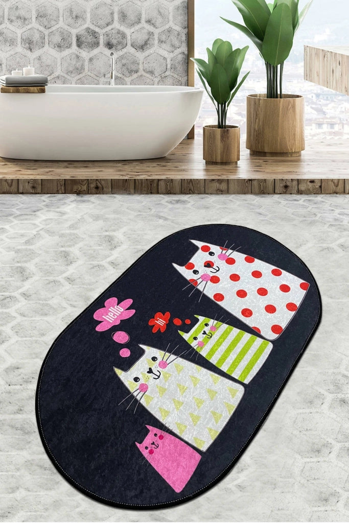 Piqua, Tappeto da Bagno Lavabile in Lavatrice, 80x100 cm Multicolore