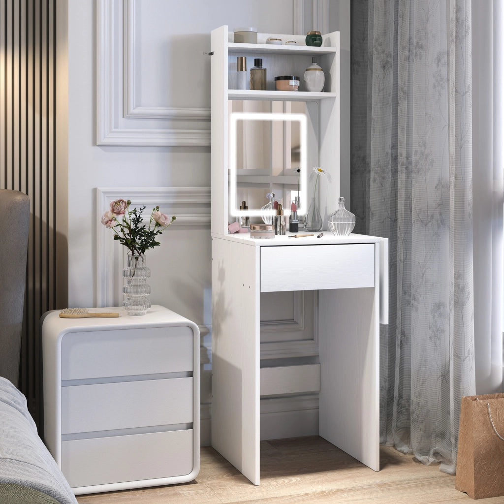 Tocador Trucco con Luci LED e Specchio ¨C zephmum ¨C Bianco
