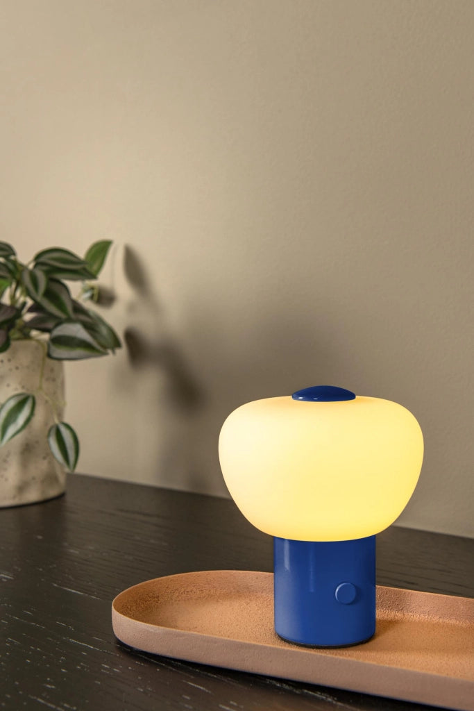 Lampada da tavolo LED wireless vetro blu GUSTAV Lucide