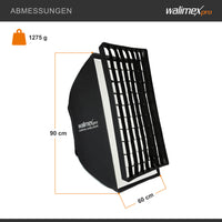 Essential Softbox 60x90cm, ruotabile a 360°, facile da montare, con griglia, adattatore Bowens e borsa per il trasporto, ideale per la fotografia di prodotti e persone